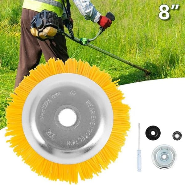 Nylon ukrudtsbørste - Universal rundbørste til buskrydder - Holdbart haveredskab - 200 mm x 25,4