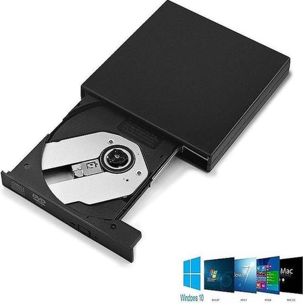 Plug & Play Extern CD/DVD-enhet Spelare Läsare - USB 2.0 CD-ROM Läsare & Brännare