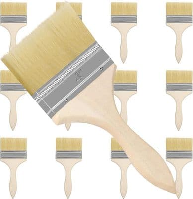 Väggmålarpenslar (12-pack) Penselbredd 101,6 mm Total längd 21,5 cm Platt professionell målarpensel