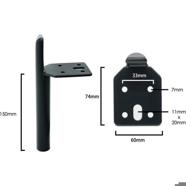 Møbelben 15 cm - Sort Metal - Gør-det-selv Montering - Gulvbeskytter