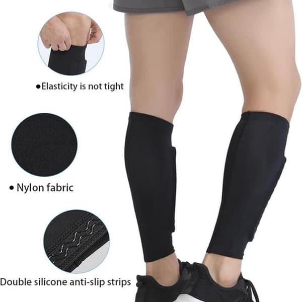 1 par sorte elastiske skridsikre benskinnerholderstrømper - Til 45-55 kg