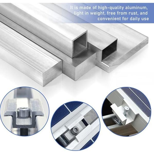 12-pak solpanelklemmer - aluminium - monteringstilbehør - grå