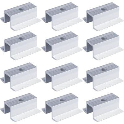 12-pak solpanelklemmer - aluminium - monteringstilbehør - grå