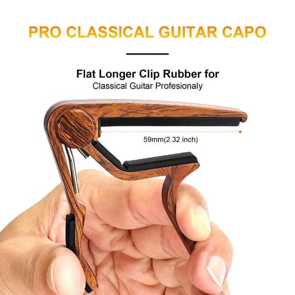 Classic Flat-Wound Wooden Pick – Suitable for Nylon String Guitar – Rosewood, Including 5 Picks