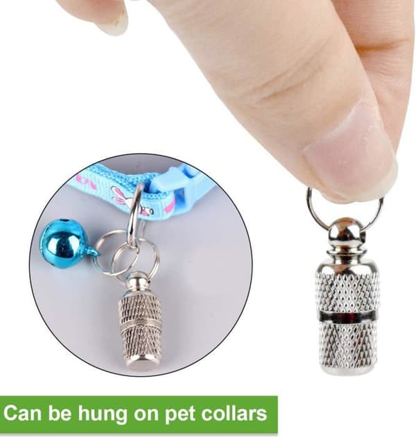 Hund-ID-bricka Hänge - Silver - 5-pack - Rektangulär