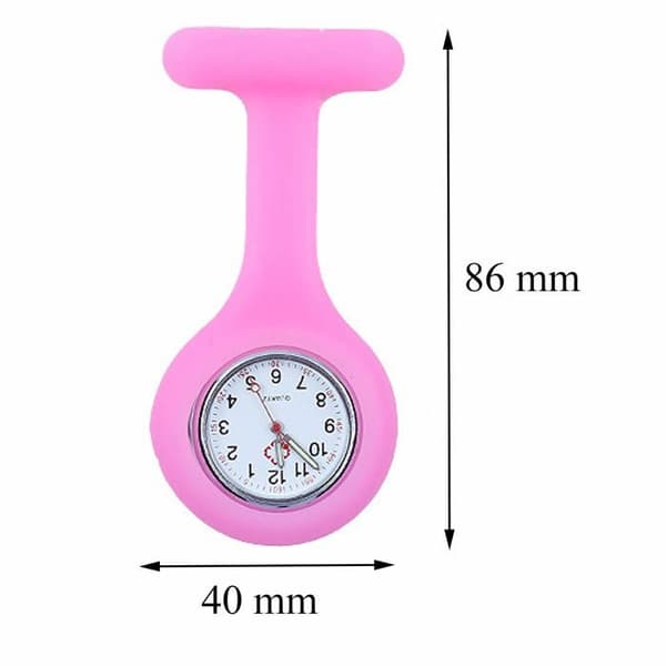2 taskukelloa neulalla, unisex kvartsihoitajankello klipsillä, sininen ja pinkki