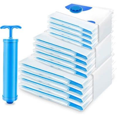 12-pack vakuumpåsar - 3 storlekar - PA + PE - Transparent