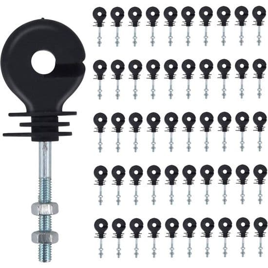 Skrueisolatorer, 50 stk, elektrisk gjerdeisolator, elektroniske gjerdeisolasjonsspiker, gjerde stolpeisolator