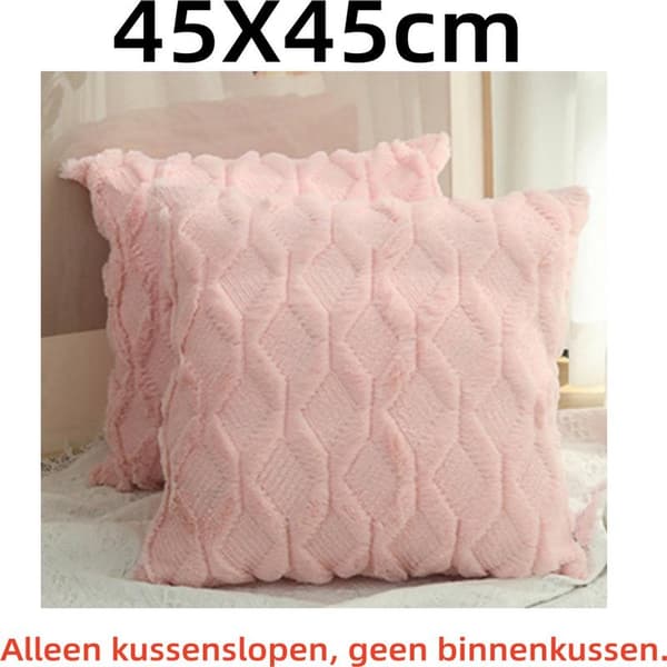 1 sæt (2 stk.) - Pudebetræk - 45x45cm - Små puder - Sofapudebetræk - Fløjlspudebetræk med broderi - Moderne ternet design