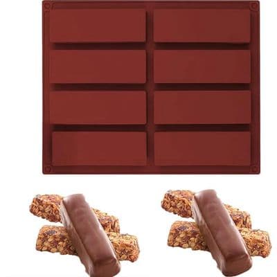 Dyb rektangulær silikone chokoladeform, protein energi müslibarer, let-udløsende bakke