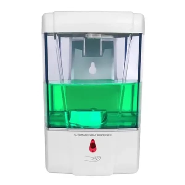 Automatisk vægmonteret sæbedispenser til flydende sæbe og gel til badeværelset, 600 ml kapacitet, IR-sensor sæbedispenser