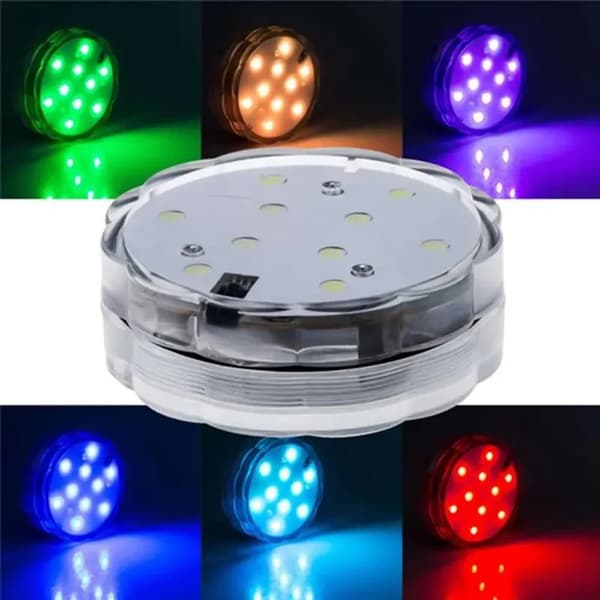 Undervanns LED-lampe med 10 LED-perler, IP68 vanntett.