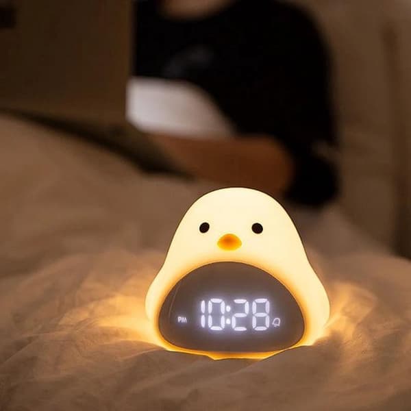 Night Light Sleep Trainer, Reading Desk Lamp, Children's Bedside, Digital and Regular Alarm Clock with Light