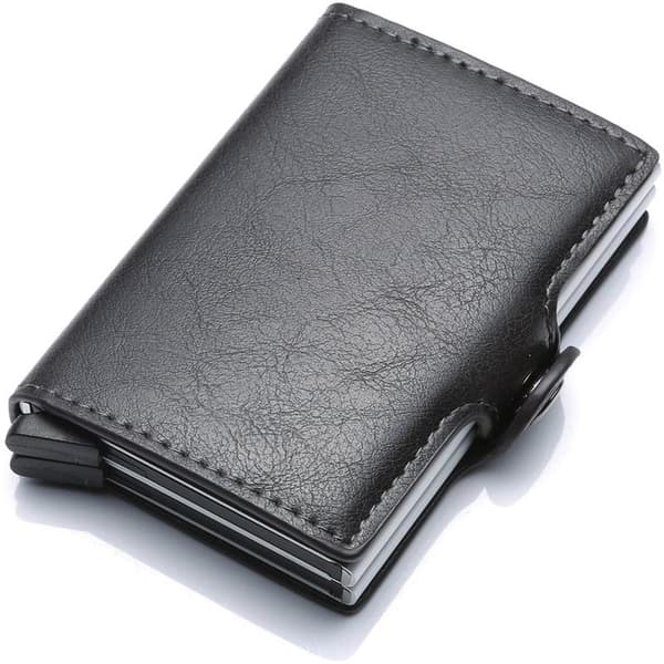 Luxury Double-Layer Aluminum Alloy Wallet with Automatic RFID Card Holder (Light Gray)