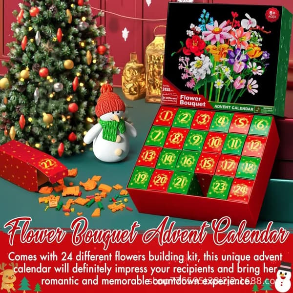 24-dagars adventskalender med växtbyggstenar – Juladventskalender presentförpackning