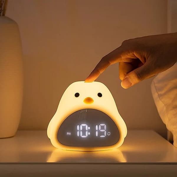 Night Light Sleep Trainer, Reading Desk Lamp, Children's Bedside, Digital and Regular Alarm Clock with Light
