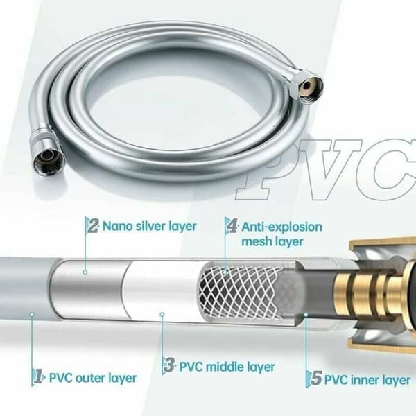 G12 Bruseslange - 1,5 m - Anti-twist - Sort PVC