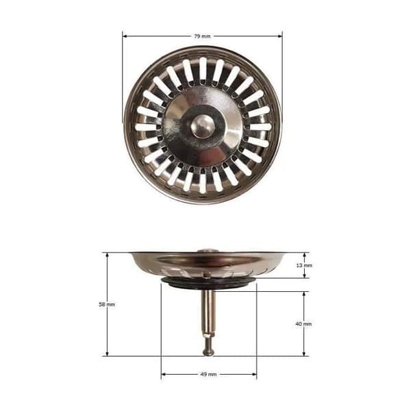 LB PLAST Classic Multiray afløbskurv, 79 mm diameter, 58 mm højde