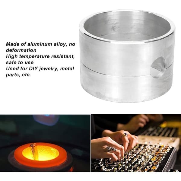 Aluminiumstøbeform, legeringsboks til gør-det-selv cylindrisk støbning af smykkeringe