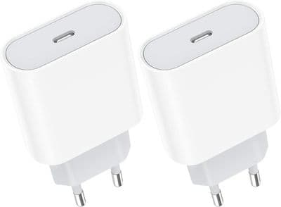 20W 2-pack USB-C snabbladdare, USB-C Type-C väggadapter