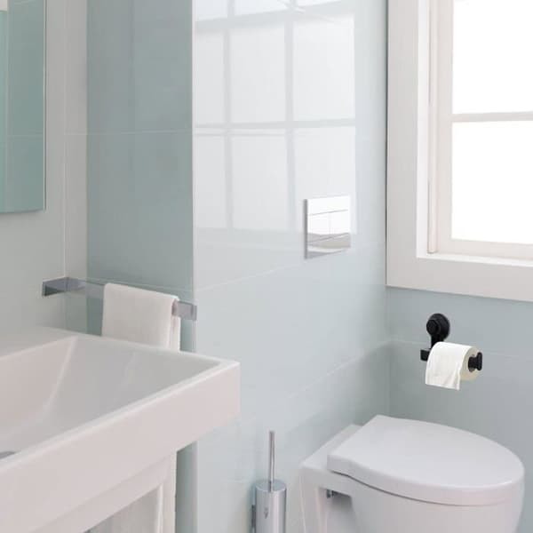 Sort toiletpapirholder - Selvklæbende - Plastik - 17L x 8W cm