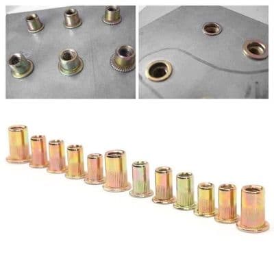 150-delars nitmutterset, galvaniserade nitinsatsmuttrar i kolstål 632 832 1024 1032 DIY
