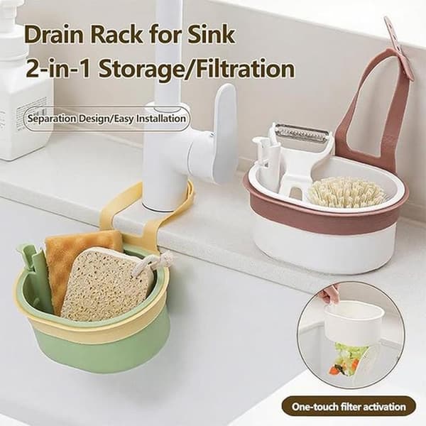 White Hanging Sink Basket/Waste Basket