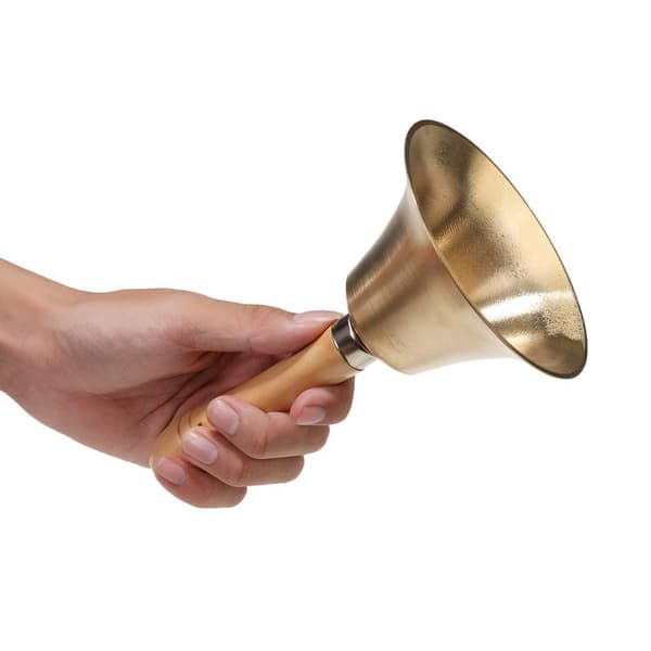 Superhøje håndklokker i messing, 1 stk, guld