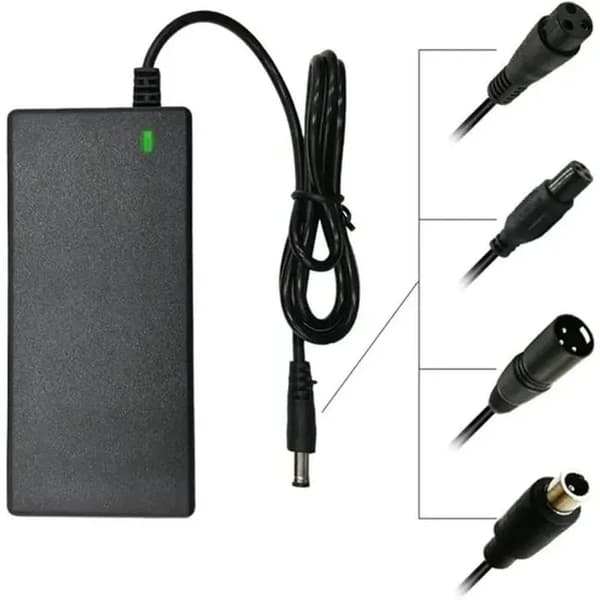 Elektrisk løbehjuloplader - Uspecificeret - 42V 2A - 5 stik - Lithium-kompatibel - Sort