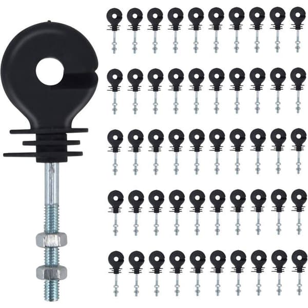 Skrueisolatorer, 50 stk, elektrisk gjerdeisolator, elektroniske gjerdeisolasjonsspiker, gjerde stolpeisolator