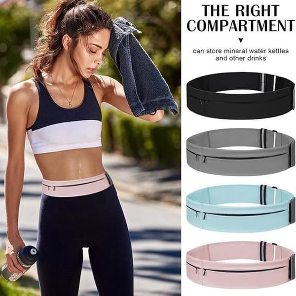 Unisex Running Belt, Lightweight with Water Bottle Pocket and Multiple Compartments (80-115 cm).