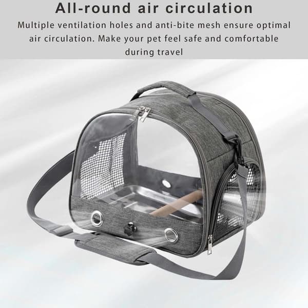 Bird Carrier Bag - Transport Bag - Pet - Perch - Shoulder Strap - Foldable - Zipper - Ventilation