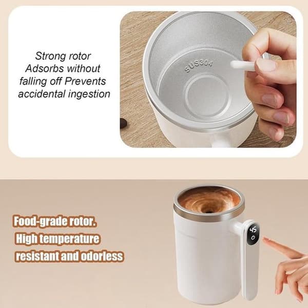 Magnetic Stirring Coffee Mug - Electric Stirring Mug - Smart Digital Coffee Mug - Automatic Stirring Mug - Portable Stirring Mug