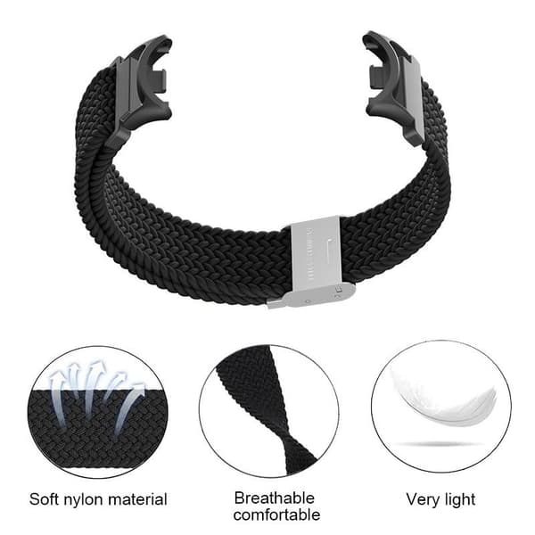 Woven Nylon Watch Strap for Xiaomi Mi Band 8/9 Black