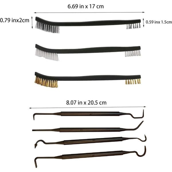Set med trådborstar med krokar - Rostfritt stål - Mässing - Nylon