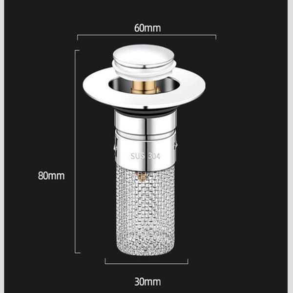 Vaskepropp - passer til avløpsåpninger på 33-40 mm - universal - fjærbelastet - avløpsfilter - 2 stk.
