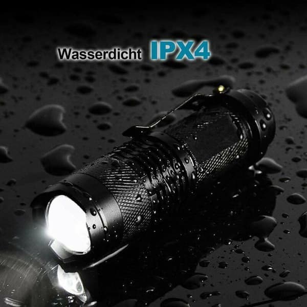 Mini LED-taskulamppu - Erittäin tehokas - 3 tilaa - IP44 vedenkestävä