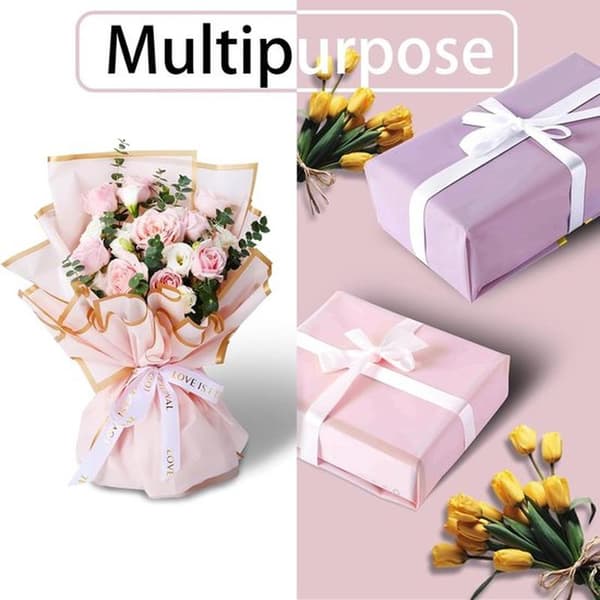 Red 20-Sheet 57x57 cm Waterproof Plastic Flower and Bouquet Wrapping Paper Set