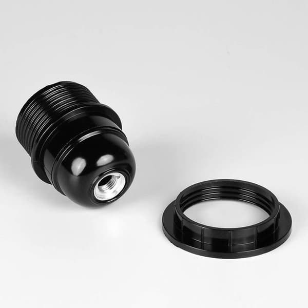Svart E27 skruvsockel - 6x E27 lamphållare med plastring - E27 glödlampssockel - E27 glödlampssockel-B