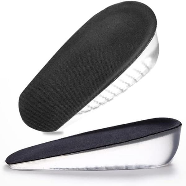 Black 3.5 cm Air-Cushioned Height Increasing Breathable Insoles for Men, Size L