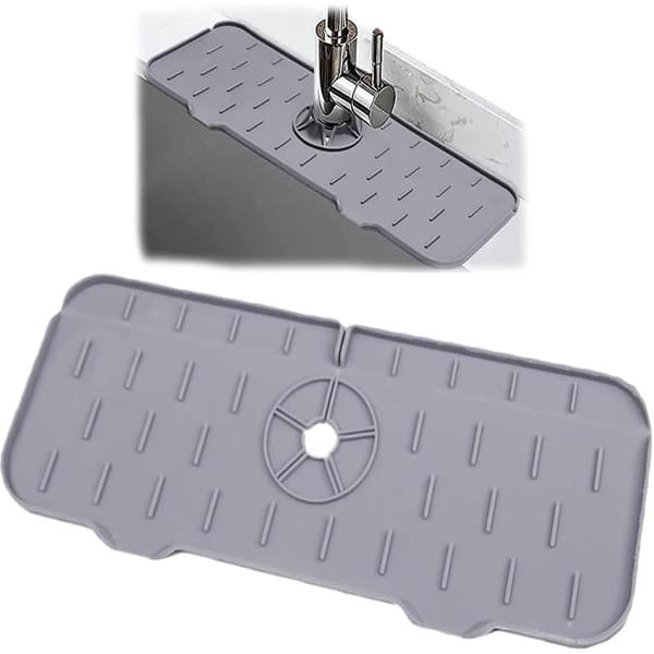 Faucet Sink Splash Guard - Silicone with Automatic Drainage - 37 x 14 cm