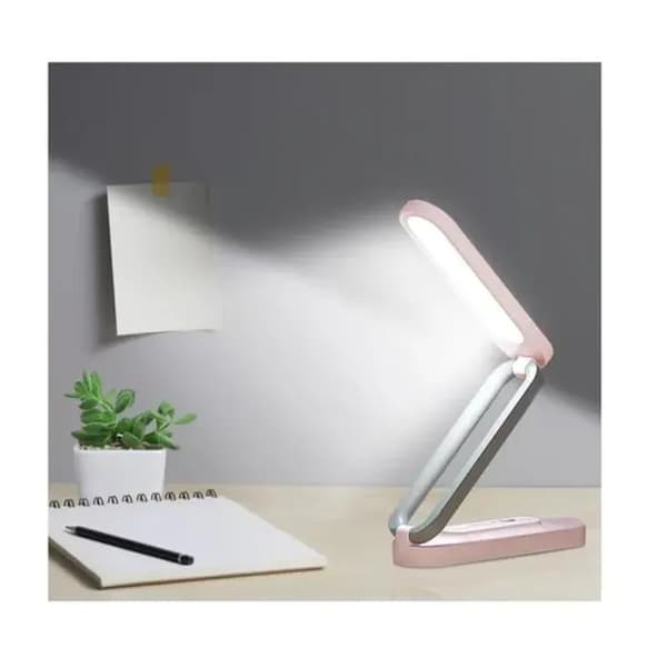 LED Bordlampe - Bordlampe - Sammenfoldelig - Dæmpbar - USB Genopladelig - Pink