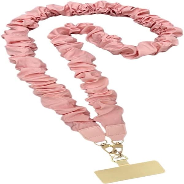 2-delt mobiltelefonrem med elastisk snor og justerbar stropp - Rosa