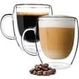 Kaffekoppset om 2 - Borosilikatglas - Dubbelvägg - 350 ml