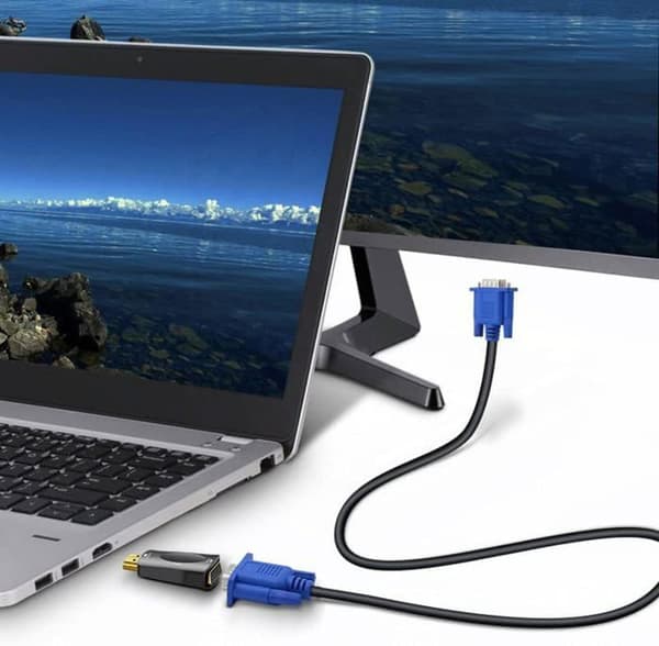 HDMI til VGA-konverter - Lydkabel - Videoopløsning - Kompakt adapter med lydoverførsel - 3,5 mm jackstik
