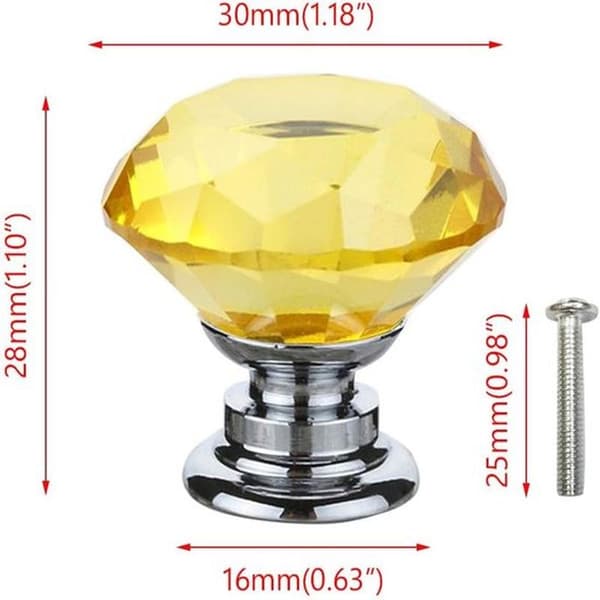 8-pack 30 mm lila runda skåpsknoppar i glas och zinklegering
