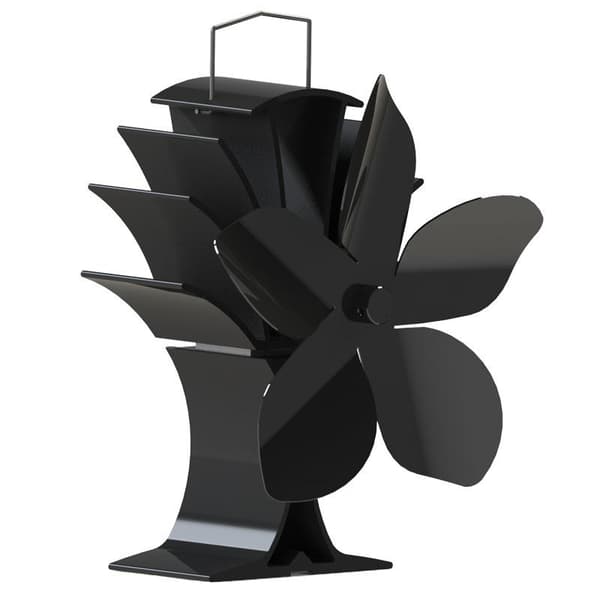 Stove Fan for Better Heat Distribution 5 Blades Black