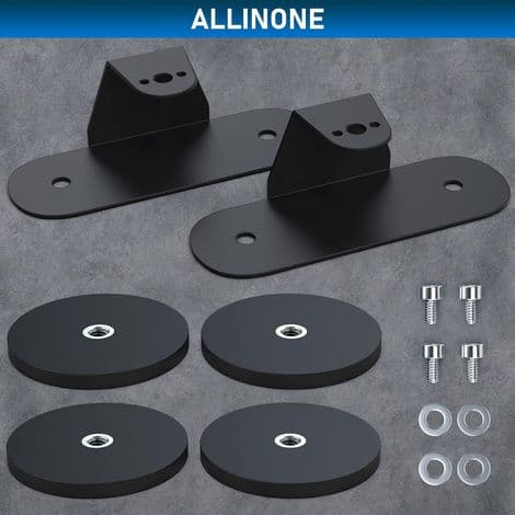 Magnetisk base LED-strip monteringsbeslag, stærk sugekopmontering til montering af lige buede side-LED-strips, 2-pak, sort