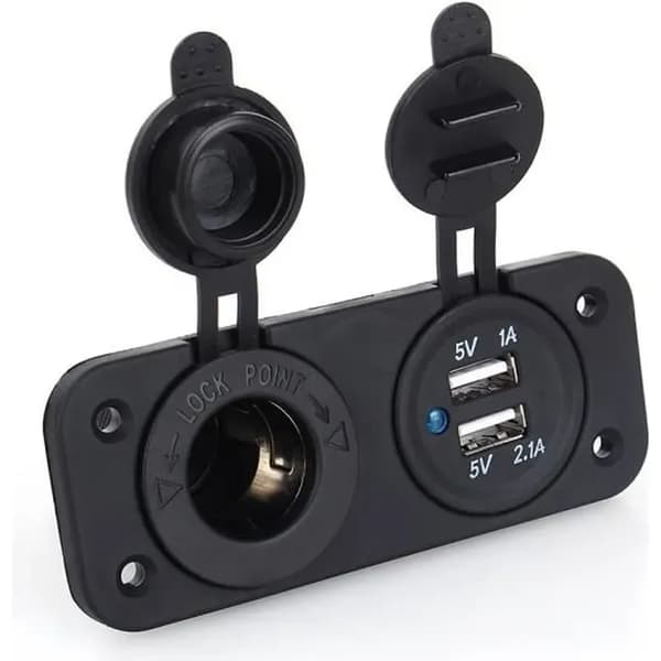 Dobbel USB Bil Sigarettenneruttak Splitter 12V Lader Strømadapter Plugg