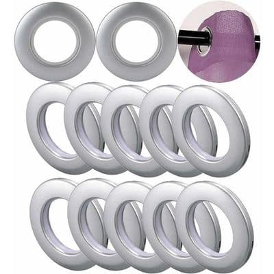 Øjeringe, pakke med 100 - Plast - Sølv - Diameter 42 mm